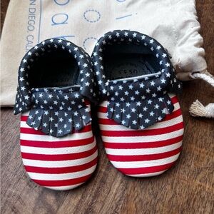Patriotic Stars and Stripes Baby Moccasins​